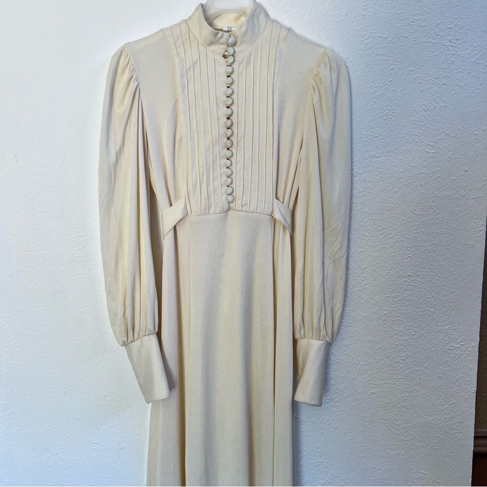 Vintage cream knit Victorian maxi dress, Halloween, Witch, Penny Dreadful